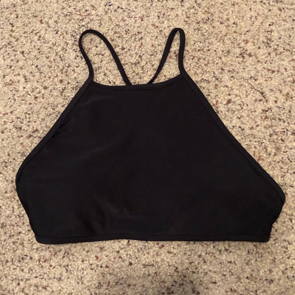 Aerie High neck crop bathing suit top